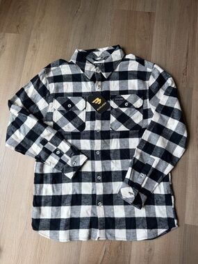 BURLEBO Black and Cream Buffalo Plaid Shirt